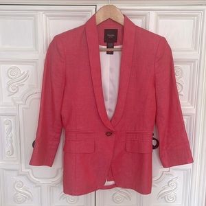 Smythe Linen Blazer size 4 Beautiful Coral Pink